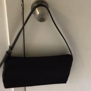 Beautiful black coach bag evening all leather trim